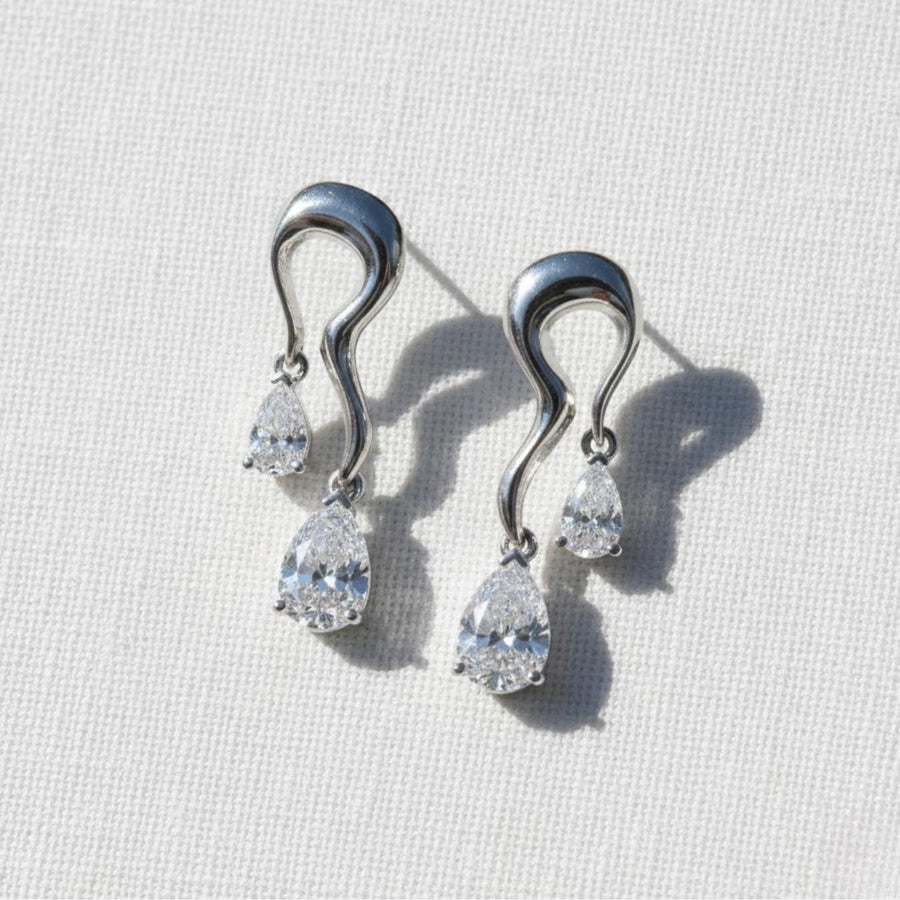 The Elowyn Pear-Cut Lab-Grown Diamond Drop Earrings in 10K or 14K Solid Gold