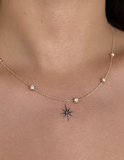 Diamond Choker necklace / Diamond necklace / Diamond bezel / Dainty Diamond Necklace / Birthday Gift