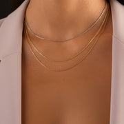 14K Solid Gold Chain Necklace, Delicate Dainty Chain, Delicate Dainty Layered Necklace, Thin Chain Necklace, 18k Gold Chain Necklace