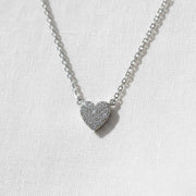 14k Gold Mini Heart Diamond Necklace, 14k Tiny Heart Shaped Diamond Necklace, Birthday Gift For Her, Dainty Love Necklace, Graduation Gift