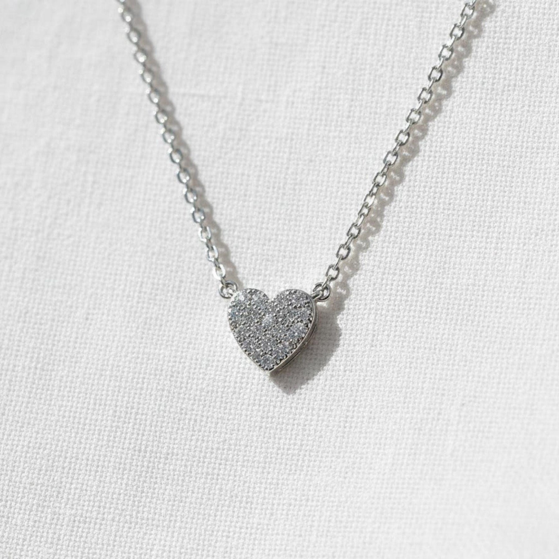 14k Gold Mini Heart Diamond Necklace, 14k Tiny Heart Shaped Diamond Necklace, Birthday Gift For Her, Dainty Love Necklace, Graduation Gift