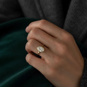2 Carat Oval Lab Grown Diamond Solitaire Ring / Bezel Set Diamond Engagement Ring / 2ct Oval Split Shank Ring / Bezel Set Oval Diamond Ring