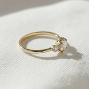 Dainty Round Lab Grown Diamond Promise Ring, Diamond Set in Claw Prongs, Diamond Engagement Ring for Women, Ring in Yellow, White, Rose Gold