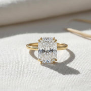 Cushion cut diamond Engagement Ring Unique Vintage 4 Carat Lab Grown Diamond Engagement Ring 14K Solid Gold IGI Certified Diamond Ring.