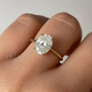 The Evelina 2-Carat Oval-Cut Lab-Grown Diamond Hidden Halo Engagement Ring in 10K or 14K Solid Gold