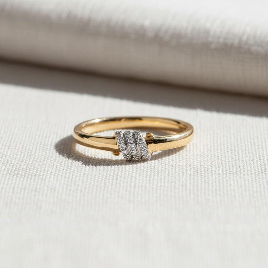 The Elowen Twisted Lab-Grown Diamond Wedding Ring in 10K or 14K Solid Gold