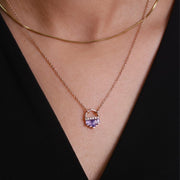 Baguette Cut Sapphire Necklace, September Birthstone, 14K Solid Gold Gemstone Necklace, Minimalist Sapphire Charm, Birthstone Necklace