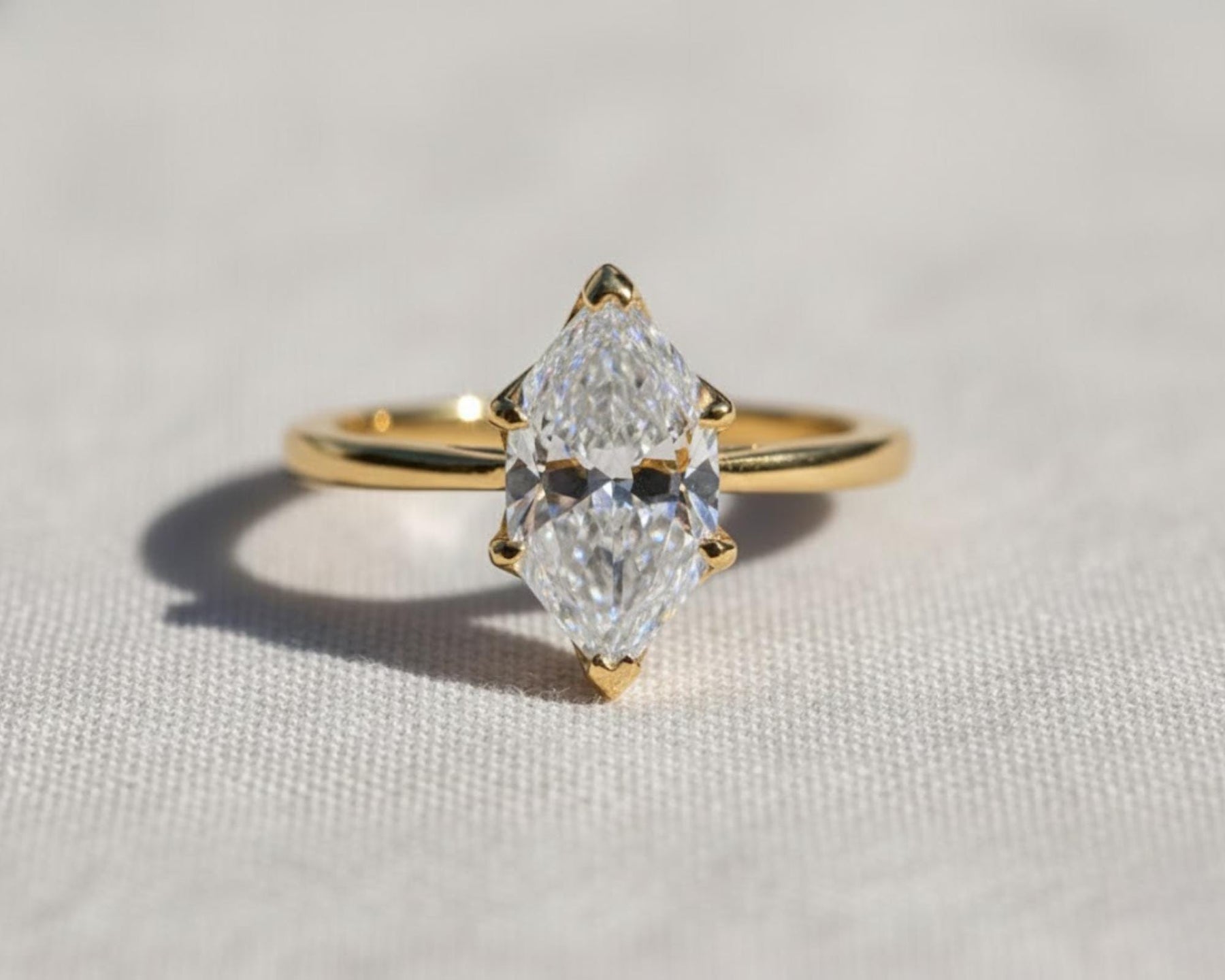 Dutch Marquise Engagement ring  Travel ring Unique Gold Promise ring Wedding ring Lab Grown diamond ring Solitaire diamond ring Gift for her