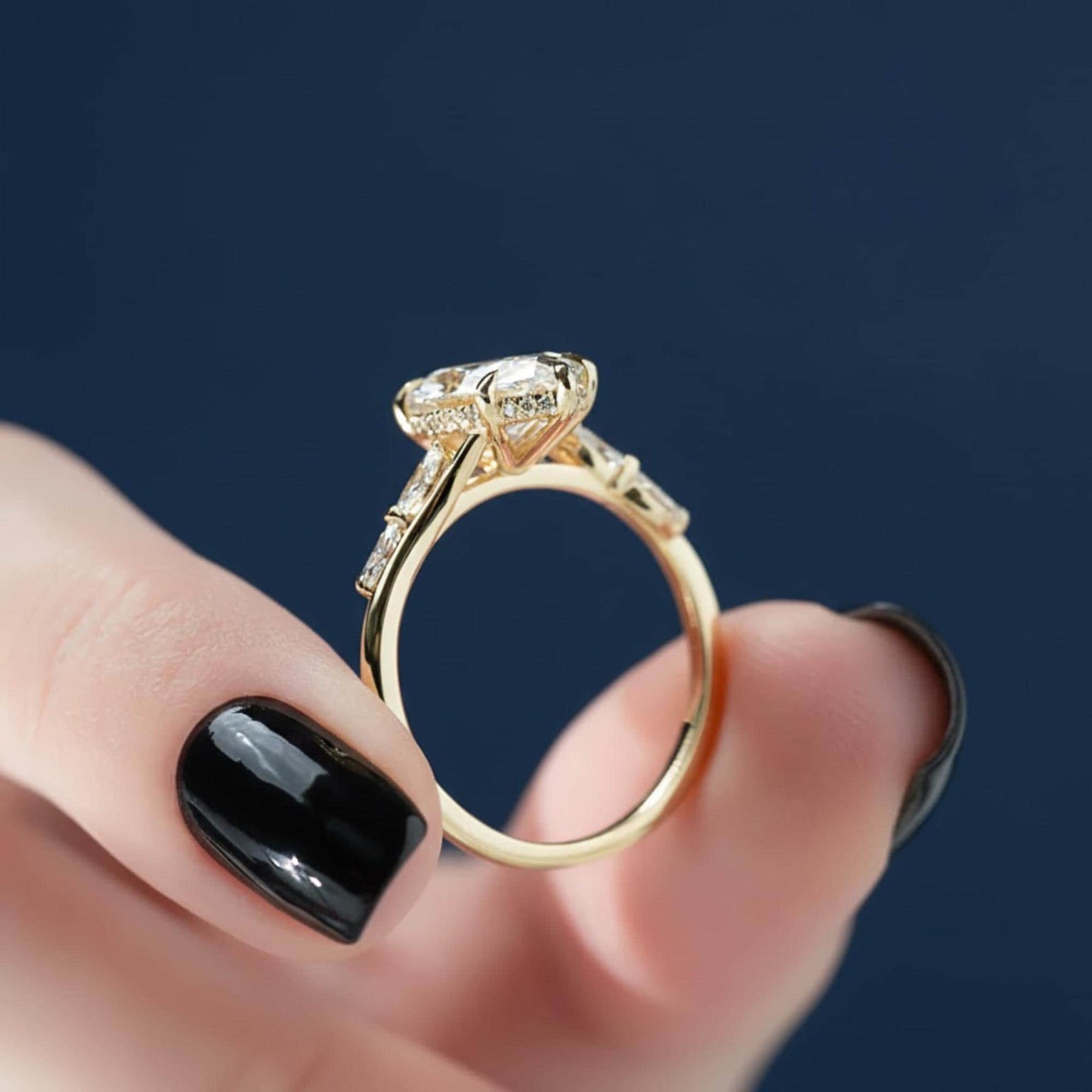 Marquise Lab Grown Diamond Engagement Ring Lab Diamond Solitaire Ring Anniversary Ring Gift Simple Marquise Diamond Ring for Proposal