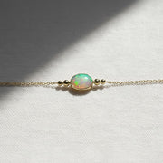 Diamond Single Bezel Bracelet, Simple Diamond Bracelet, Solitaire Diamond Bracelet, Opal Diamond Bracelet, 14k Rose, White, Yellow