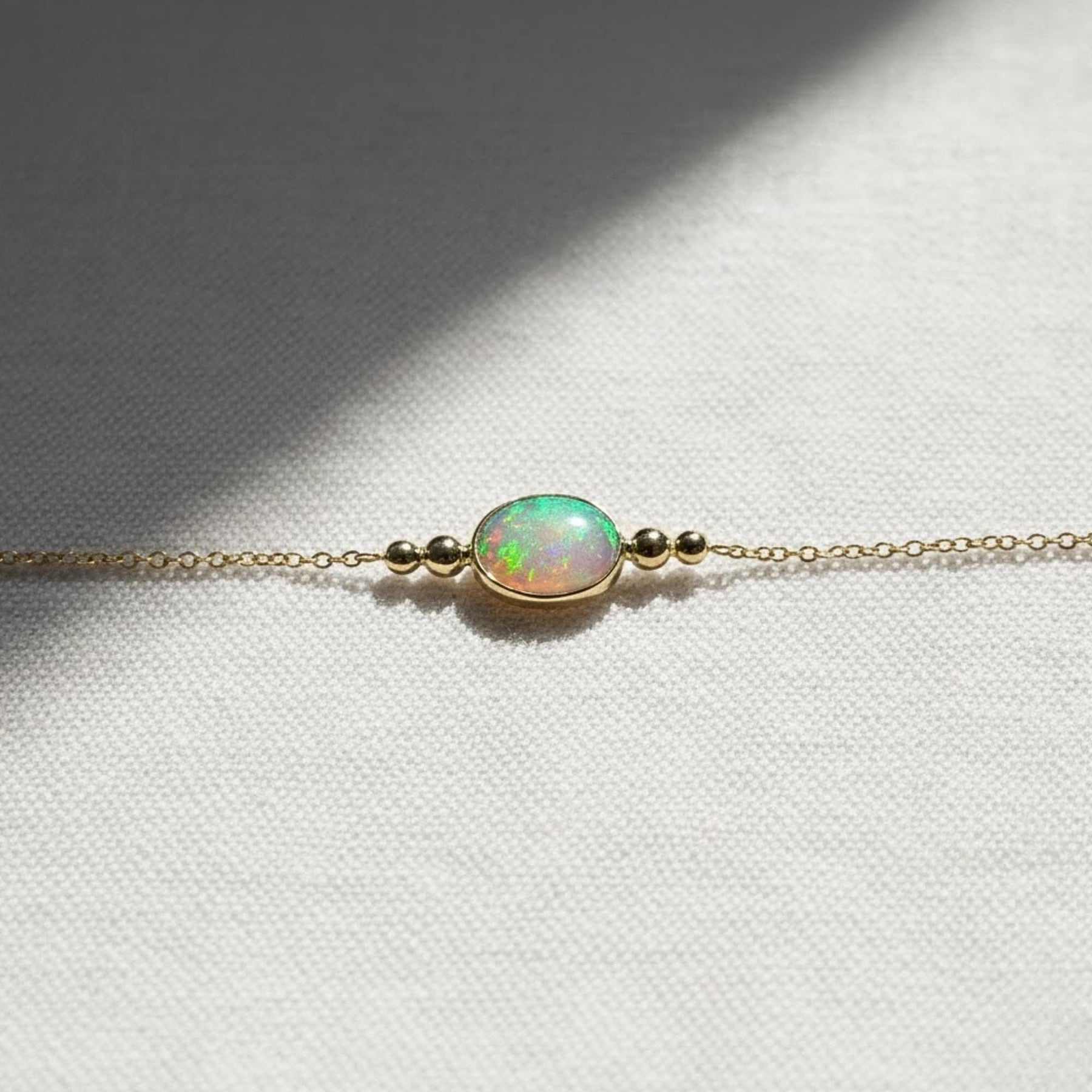 Diamond Single Bezel Bracelet, Simple Diamond Bracelet, Solitaire Diamond Bracelet, Opal Diamond Bracelet, 14k Rose, White, Yellow