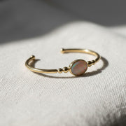 1.00 Ct Opal Diamond Bangle, 14K Gold Lab Grown Diamond Bangle, Open Cuff Bangle