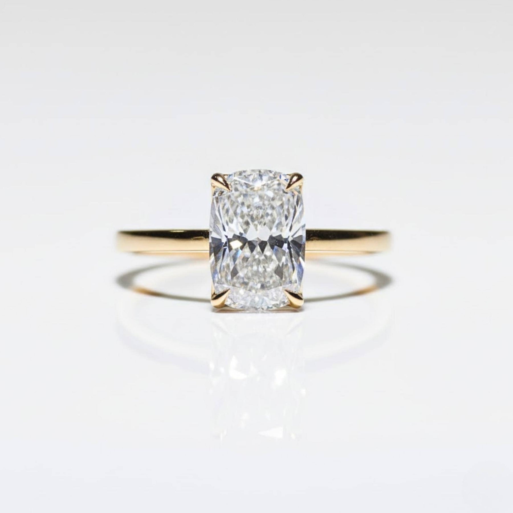 1, 2 or 3ct Elongated Cushion Cut Solitaire Engagement Ring / Cushion Solitaire Wedding Ring / Elongated Cushion Diamond Ring/ Gift Rings