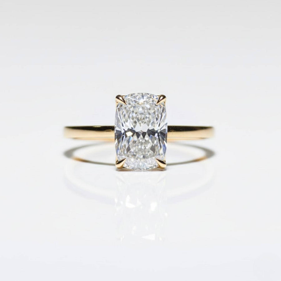 1, 2 or 3ct Elongated Cushion Cut Solitaire Engagement Ring / Cushion Solitaire Wedding Ring / Elongated Cushion Diamond Ring/ Gift Rings
