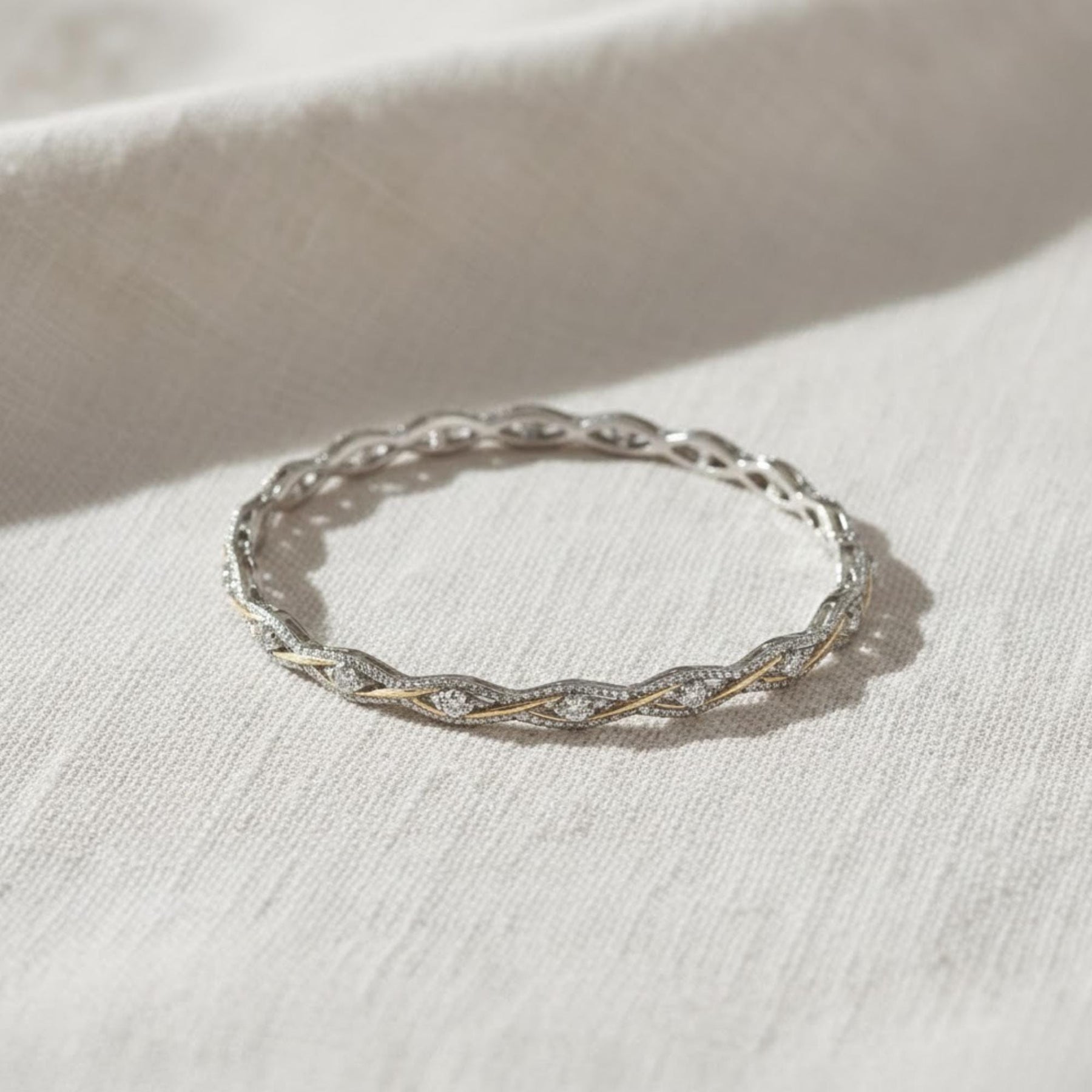 14k Round Diamond Bangle Bracelet Stackable Diamond Bracelet, Last Minute Gift, Vintage Bracelet, Gold Bracelet