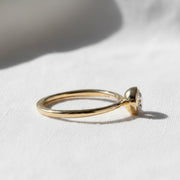 Dainty Round Lab Grown Diamond Promise Ring, Diamond Set in Bezel, Diamond Engagement Ring for Women, Ring in Yellow, White, Rose Gold