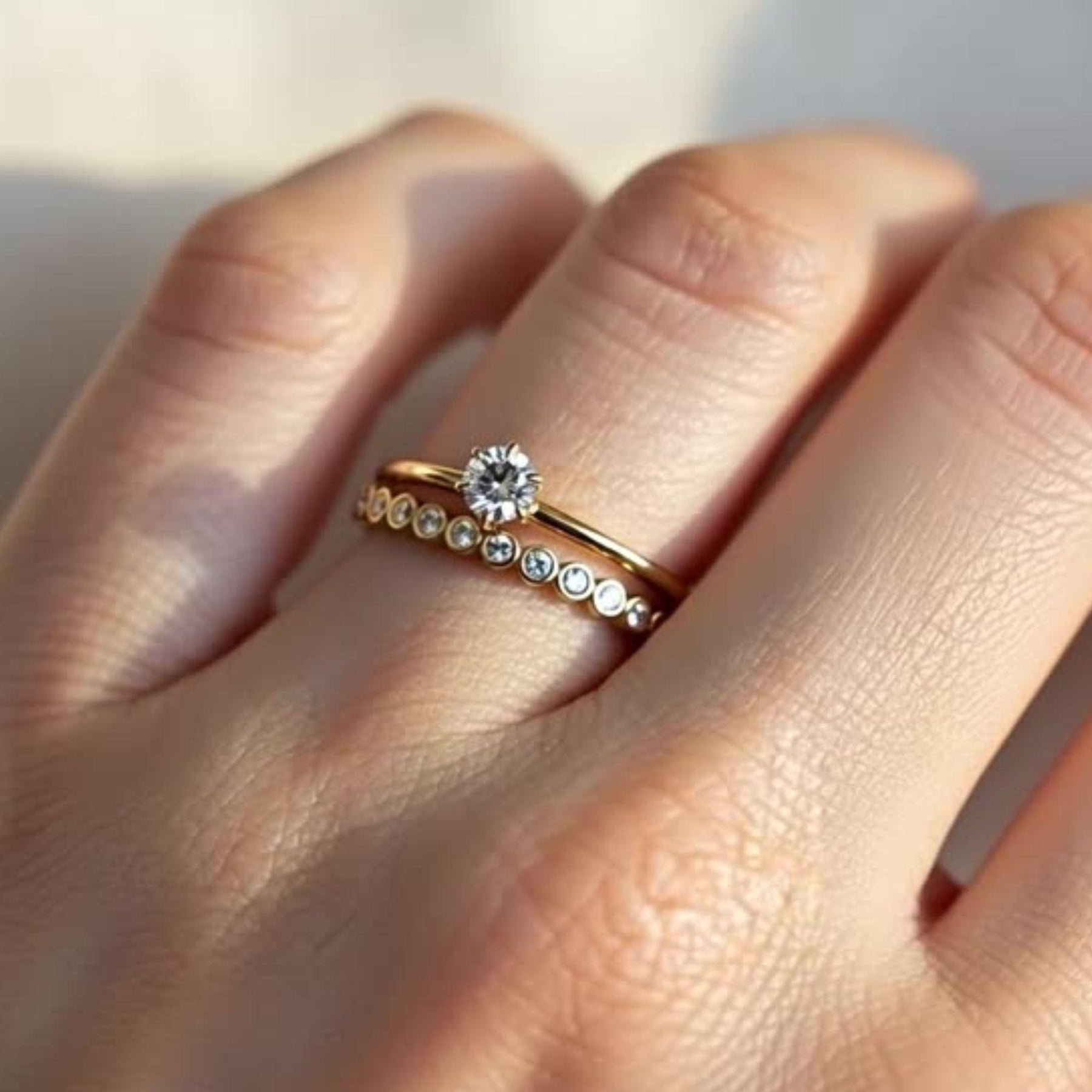 14k Solid Gold Round Band Ring, Unique Round Ring, Half Eternity Round Lab Diamond Wedding Band, Vintage Wedding Band Stacking Ring