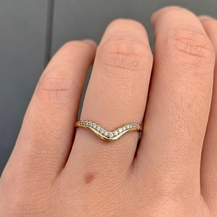 0.21 Carat Lab Grown Diamond Wedding Band, 14k Gold Anniversary Ring