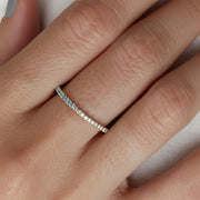 Custom Gemstone Eternity Band • Stackable Gold Birthstone Ring • Dainty Ring for Everyday Wear • Couples Jewelry • Anniversary Gift