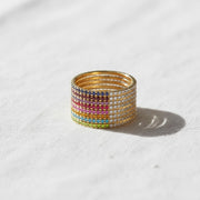 Custom Gemstone Eternity Band • Stackable Gold Birthstone Ring • Dainty Ring for Everyday Wear • Couples Jewelry • Anniversary Gift