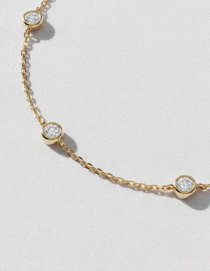 Diamond Choker necklace / Diamond necklace / Diamond bezel / Dainty Diamond Necklace / Birthday Gift