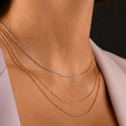 14K Solid Gold Chain Necklace, Delicate Dainty Chain, Delicate Dainty Layered Necklace, Thin Chain Necklace, 18k Gold Chain Necklace