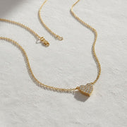 14k Gold Mini Heart Diamond Necklace, 14k Tiny Heart Shaped Diamond Necklace, Birthday Gift For Her, Dainty Love Necklace, Graduation Gift