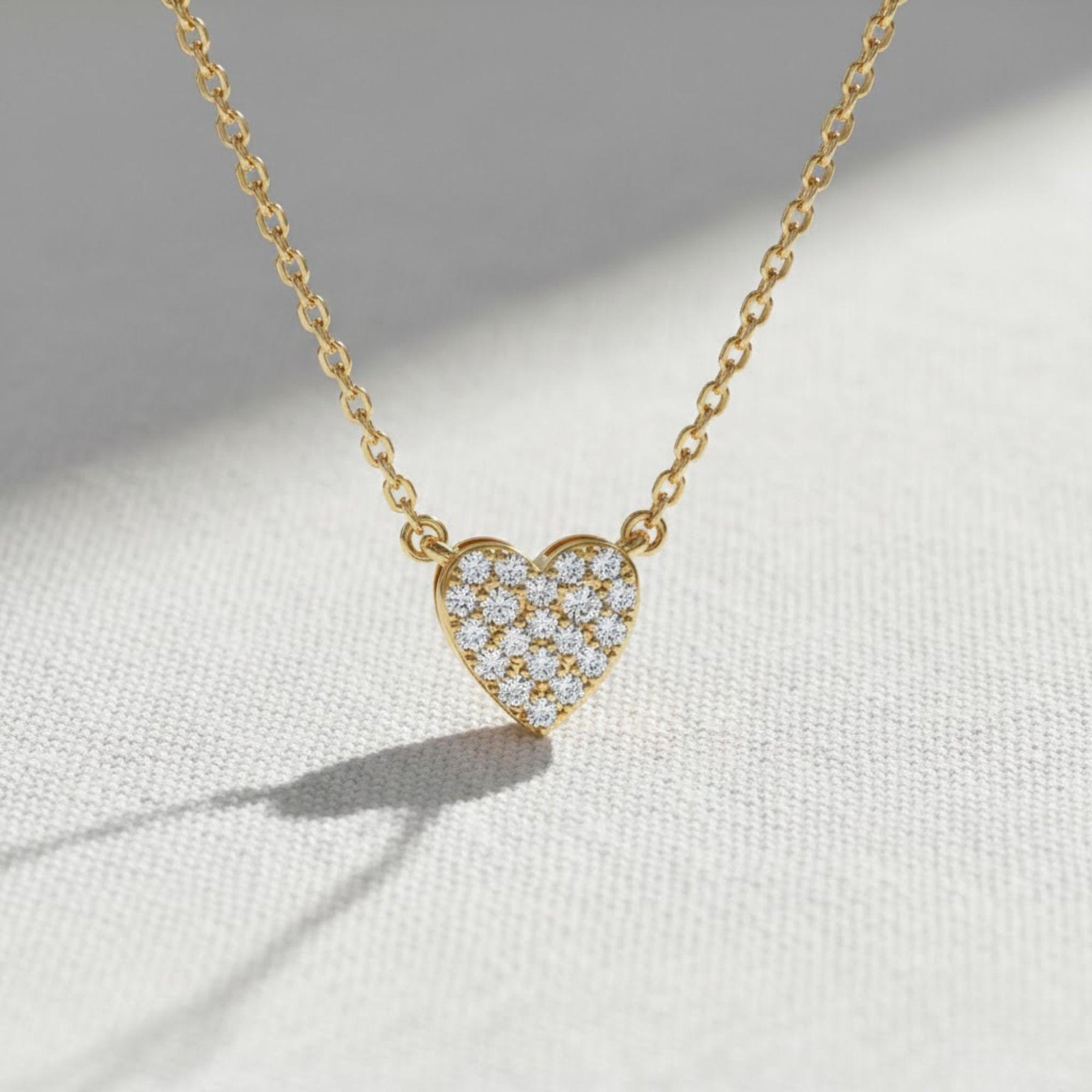 14k Gold Mini Heart Diamond Necklace, 14k Tiny Heart Shaped Diamond Necklace, Birthday Gift For Her, Dainty Love Necklace, Graduation Gift