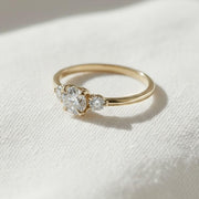 Dainty Round Lab Grown Diamond Promise Ring, Diamond Set in Claw Prongs, Diamond Engagement Ring for Women, Ring in Yellow, White, Rose Gold