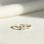 Dainty Round Lab Grown Diamond Promise Ring, Diamond Set in Claw Prongs, Diamond Engagement Ring for Women, Ring in Yellow, White, Rose Gold