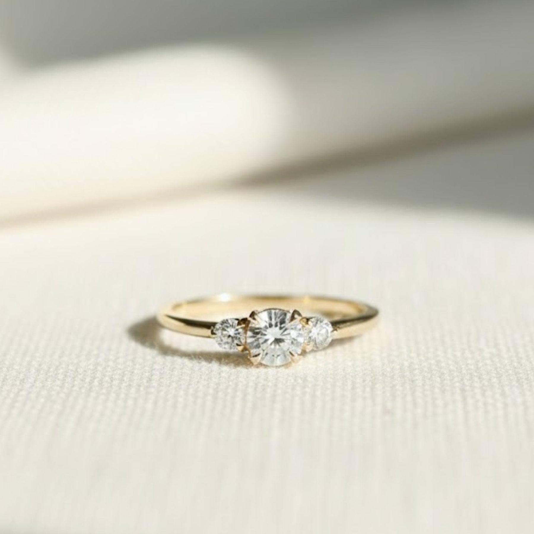 Dainty Round Lab Grown Diamond Promise Ring, Diamond Set in Claw Prongs, Diamond Engagement Ring for Women, Ring in Yellow, White, Rose Gold