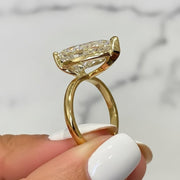 Sparkling 5 Ct Pear Cut Lab Diamond Solitaire Ring, IGI Certified F/VS1 Prong Set Diamond, 14k Yellow Gold Engagement Ring, Proposal Gift