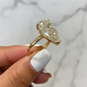 Sparkling 5 Ct Pear Cut Lab Diamond Solitaire Ring, IGI Certified F/VS1 Prong Set Diamond, 14k Yellow Gold Engagement Ring, Proposal Gift