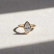 Marquise Cut IGI Certified Lab Grown Solitaire Bezel Set Diamond Ring for Her | Anniversary Gift for Wife | Birthday Gift for Girlfriend