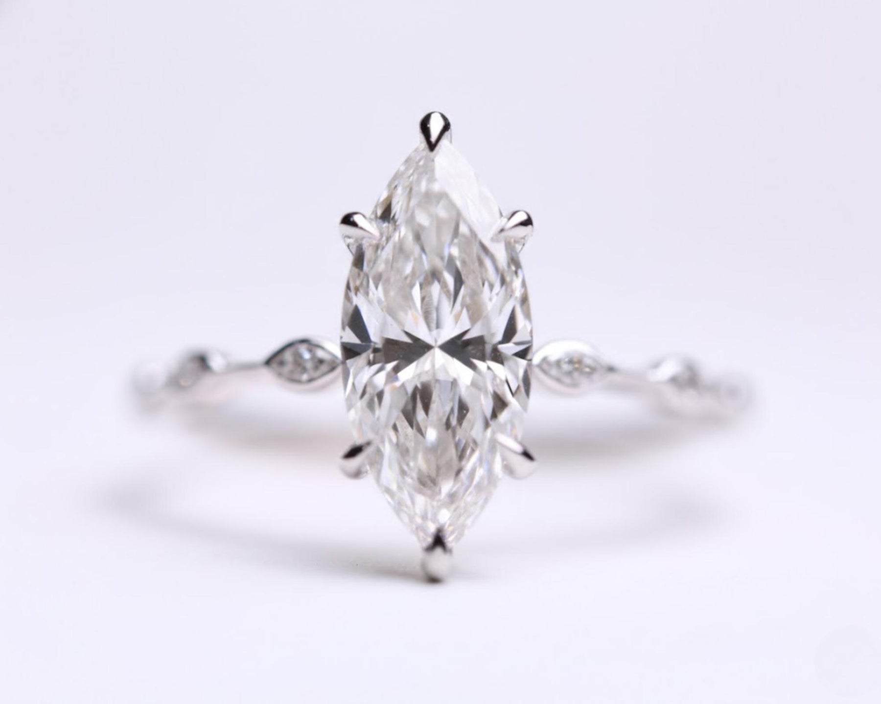 2 Carat Marquise Lab Diamond Engagement Ring | V Prong 14K Gold Ring | Anniversary Gift for Her | Mother's Day Gift Ring
