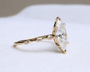 2 Carat Marquise Lab Diamond Engagement Ring | V Prong 14K Gold Ring | Anniversary Gift for Her | Mother's Day Gift Ring