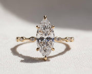 2 Carat Marquise Lab Diamond Engagement Ring | V Prong 14K Gold Ring | Anniversary Gift for Her | Mother's Day Gift Ring