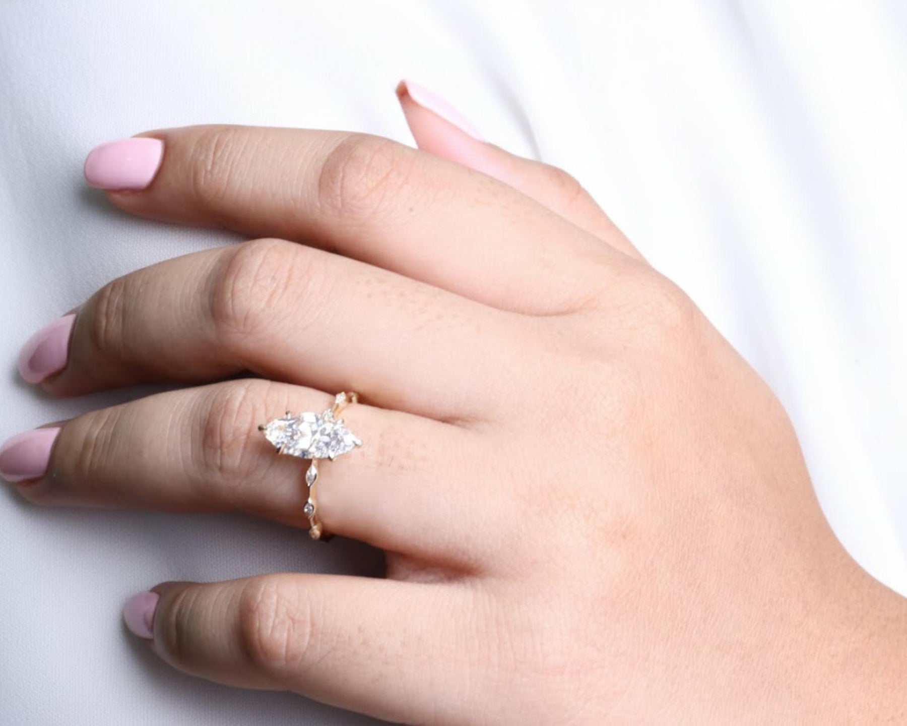 2 Carat Marquise Lab Diamond Engagement Ring | V Prong 14K Gold Ring | Anniversary Gift for Her | Mother's Day Gift Ring