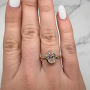 2 Carat Oval Lab Grown Diamond Solitaire Ring / Bezel Set Diamond Engagement Ring / 2ct Oval Ring / Bezel Set Oval Diamond Ring