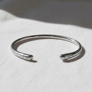 925 Silver Diamond Bangle, Genuine Lab Grown Diamond Bracelet, Cluster Diamond Bracelet, Open Cuff Bangle