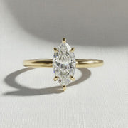 1.5 Carat IGI CERTIFIED F Color VS1 Clarity Marquise Cut Lab Grown Diamond Solitaire Engagement Ring 14k Yellow Gold