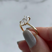 Vintage Marquise Lab Grown Diamond Engagement Ring: IGI Certified
