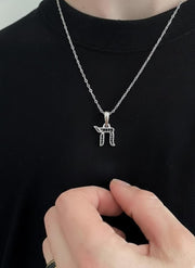 Chai Amulet Diamond Necklace / 14k Gold Amulet Charm Only / Super Amulet Layering Necklace / Daitny Chai Amulet Charm jewelry