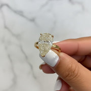 Sparkling 5 Ct Pear Cut Lab Diamond Solitaire Ring, IGI Certified F/VS1 Prong Set Diamond, 14k Yellow Gold Engagement Ring, Proposal Gift