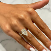Sparkling 5 Ct Pear Cut Lab Diamond Solitaire Ring, IGI Certified F/VS1 Prong Set Diamond, 14k Yellow Gold Engagement Ring, Proposal Gift