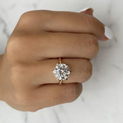 Certified 4CT Round Brilliant Cut F VS1 Lab Grown Diamond Solitaire Engagement Ring
