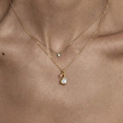 Lab Diamond Solitaire Engagement Pendant/ Pear Cut Lab Grown Diamond Bridesmaid Pendant/ 14K Gold Swan Diamond Pendant Gift For Her
