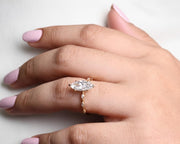 2 Carat Marquise Lab Diamond Engagement Ring | V Prong 14K Gold Ring | Anniversary Gift for Her | Mother's Day Gift Ring