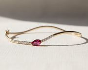 Ruby Bracelet / 14k Gold marquise Setting Ruby Bracelet/Ruby diamond Bracelet / July Birthstone Gift, Gift for Her
