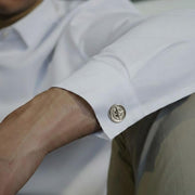 Men's Compass Cufflinks with Lab Grown Diamonds, Round Gold & Silver Cufflinks for Weddings, Formal Wear, Gift for Him